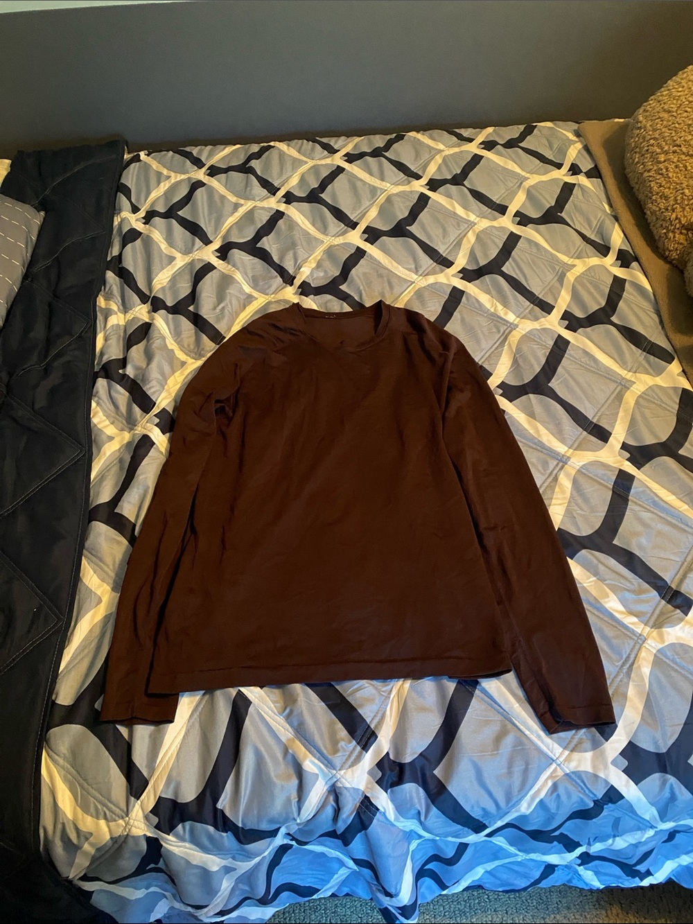 Men's Long Sleeve Crewneck Shirt - Purple